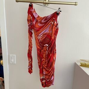 Colorful off the shoulder dress